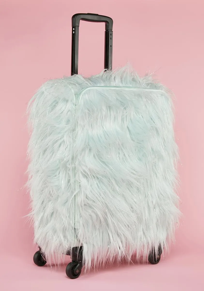 Mint You're High Maintenance Fuzzy Suitcase