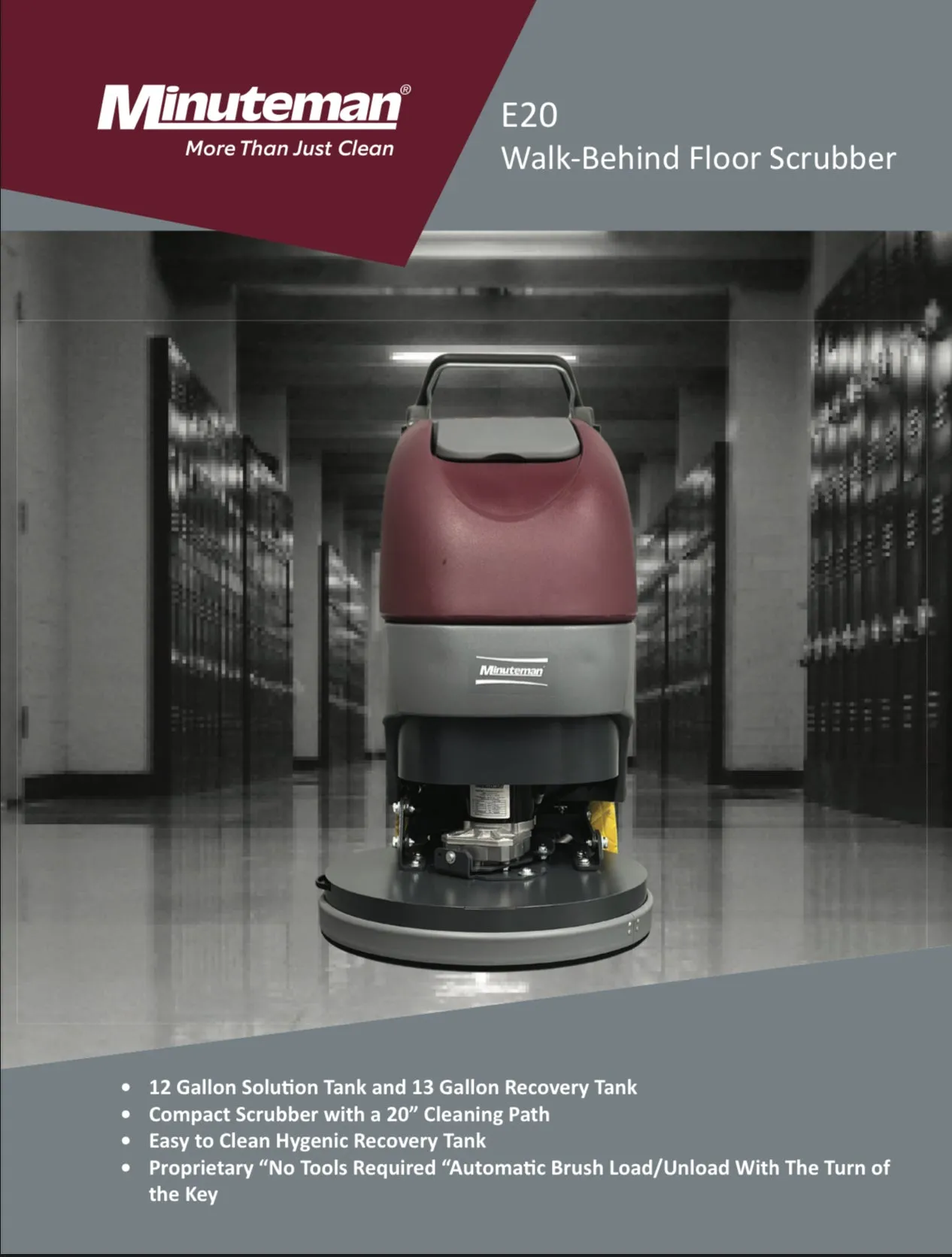 Minuteman E20 [Brush Drive 20”] - Automatic Floor Scrubber