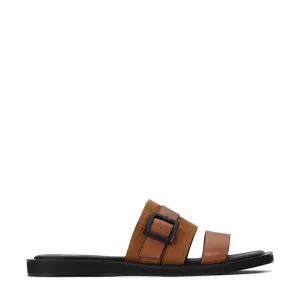 MIRO LEATHER SLIDE SANDALS