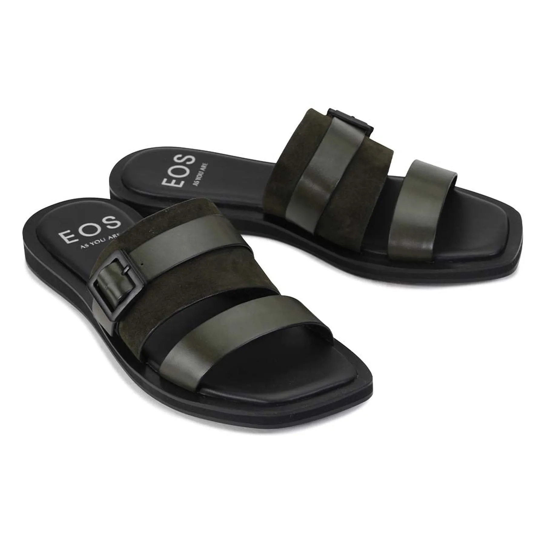 MIRO LEATHER SLIDE SANDALS