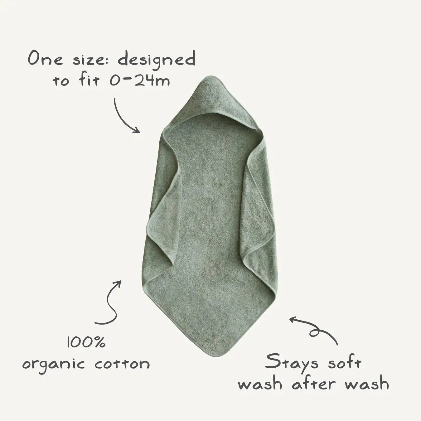 Mushie - Organic Cotton Baby Hooded Towel - Tradewinds