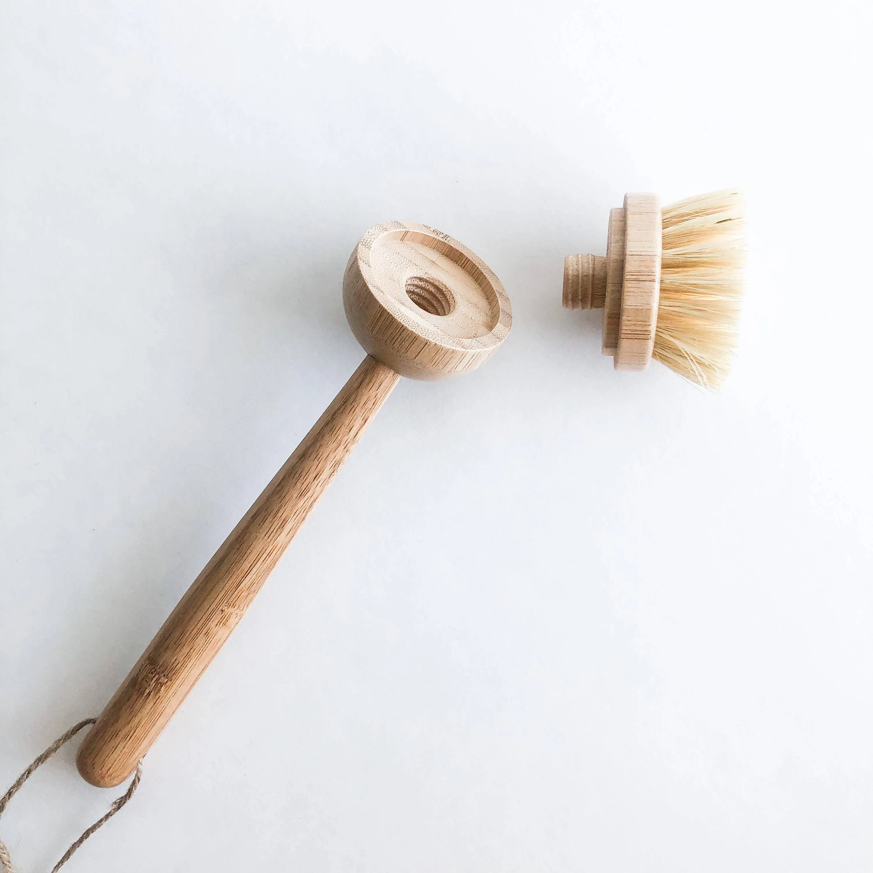 Natural Bamboo Sisal Dish Brush with Replaceable Head