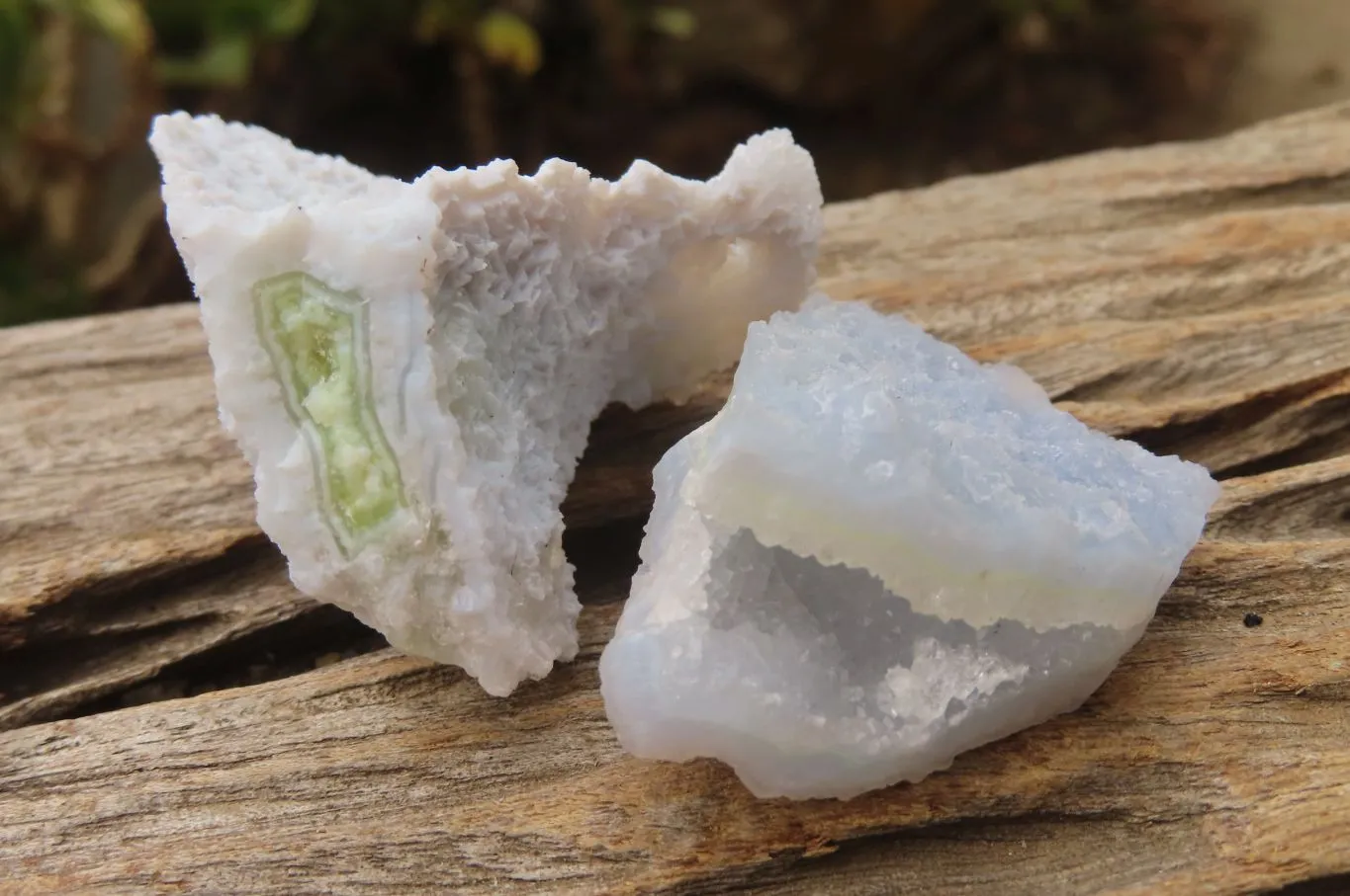 Natural Etched Blue Chalcedony Specimens x 35 From Malawi