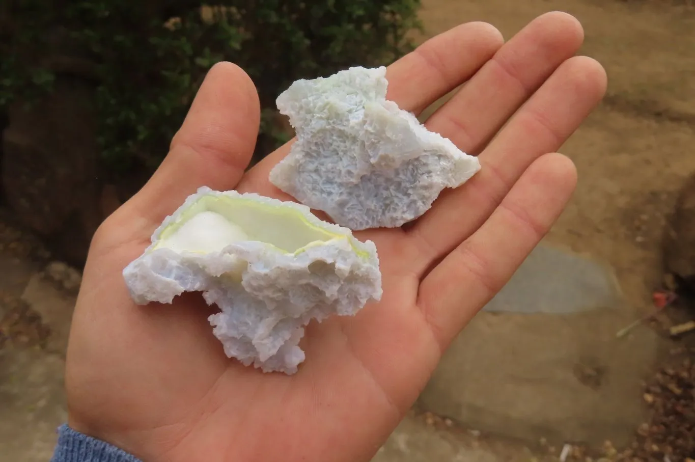 Natural Etched Blue Chalcedony Specimens x 35 From Malawi