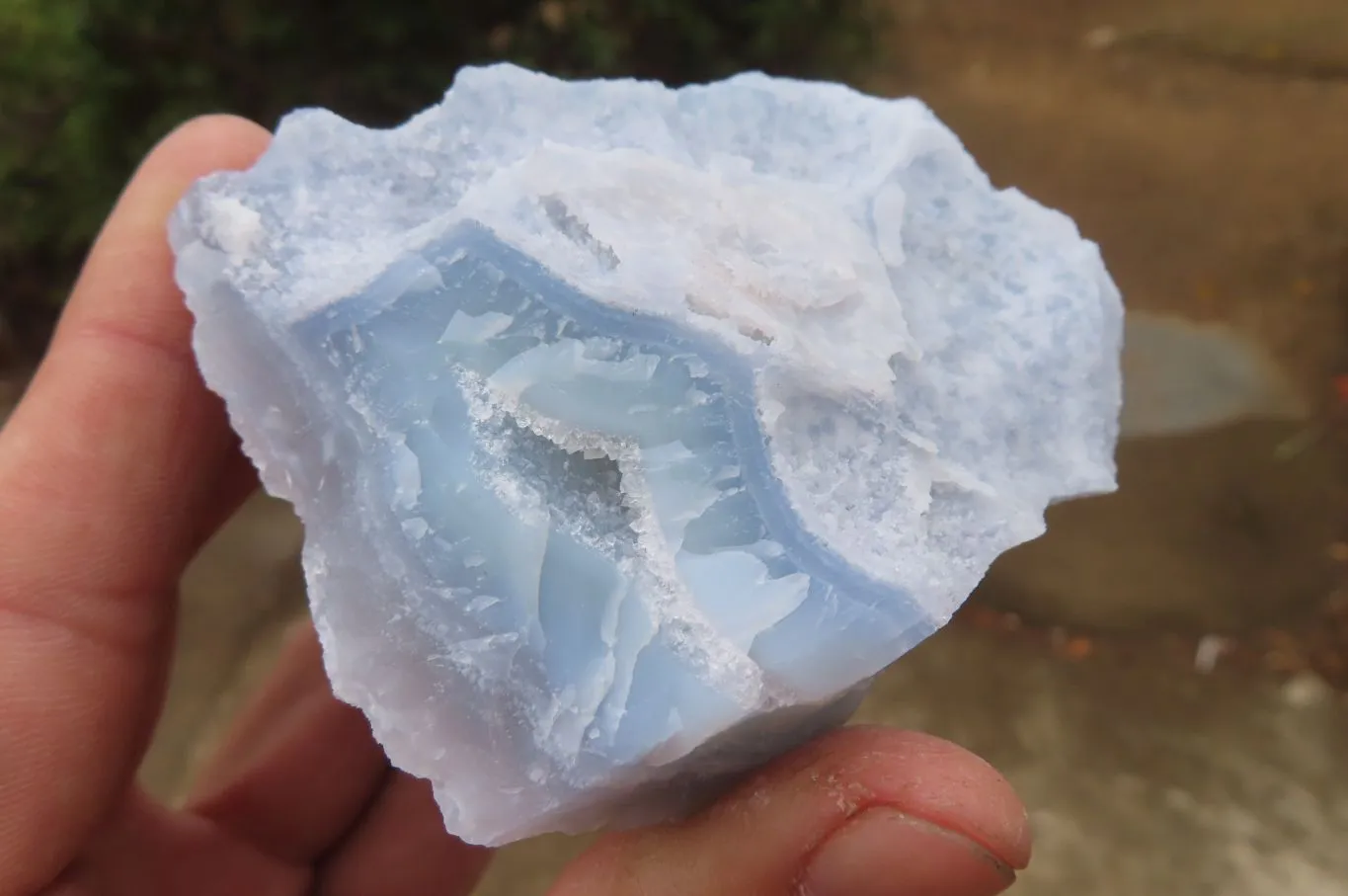 Natural Etched Blue Chalcedony Specimens x 6 From Malawi