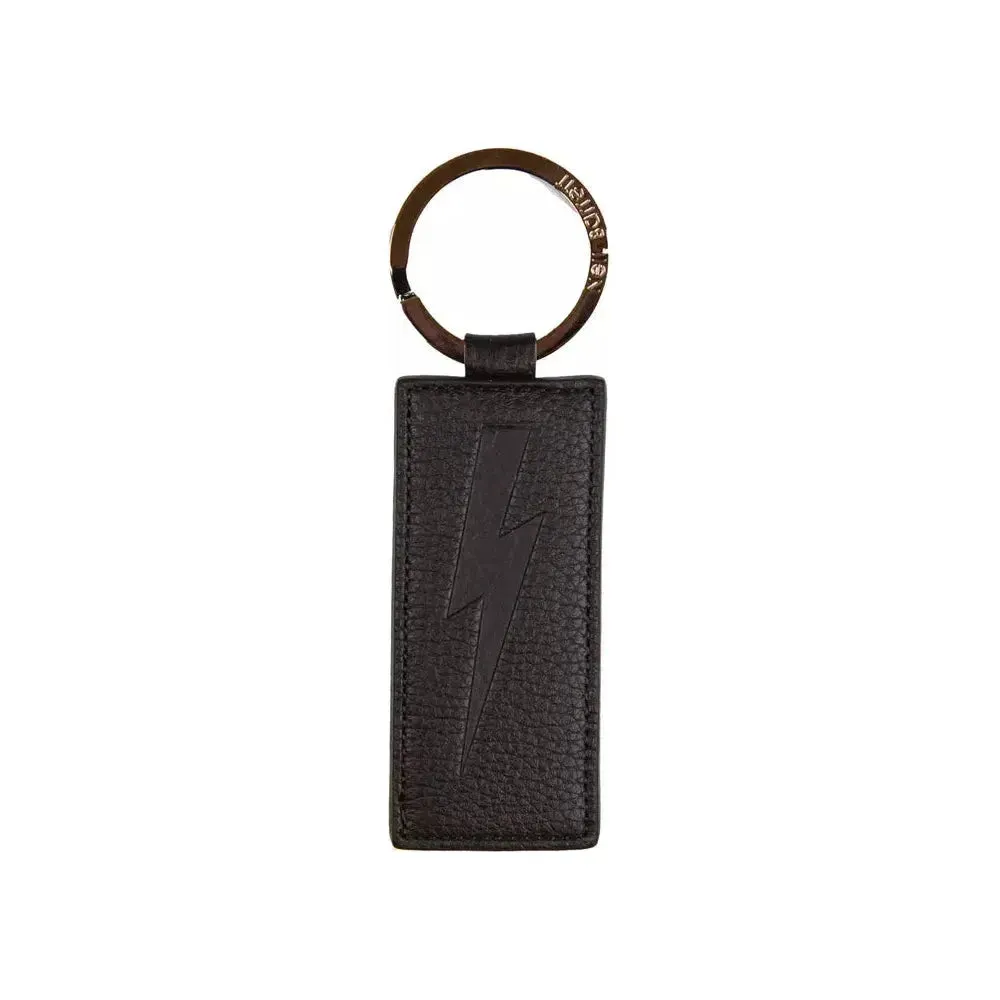 Neil Barrett "Black Leather Men Keychain"