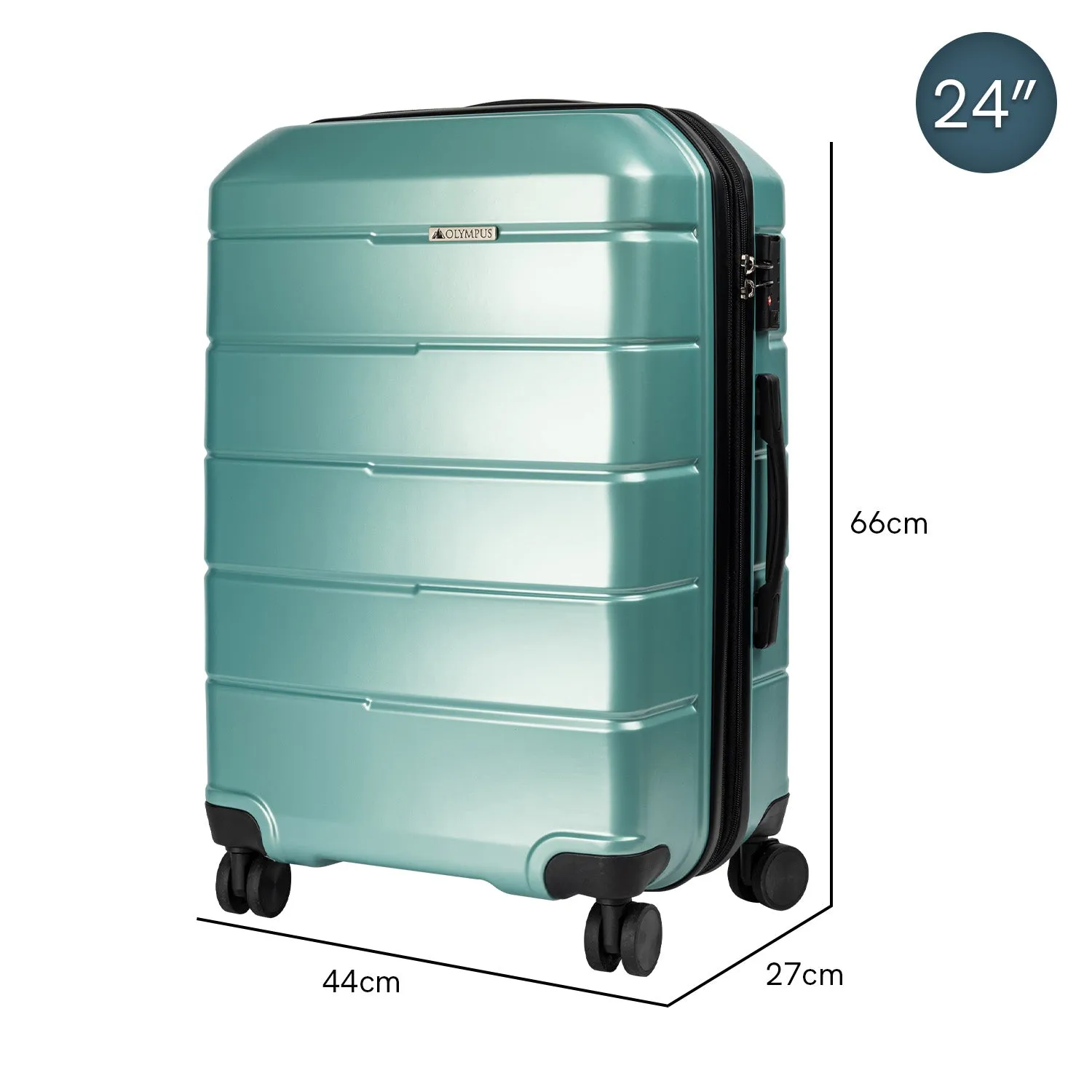 Olympus 3PC Artemis Luggage Set Hard Shell  ABS PC - Electric Teal