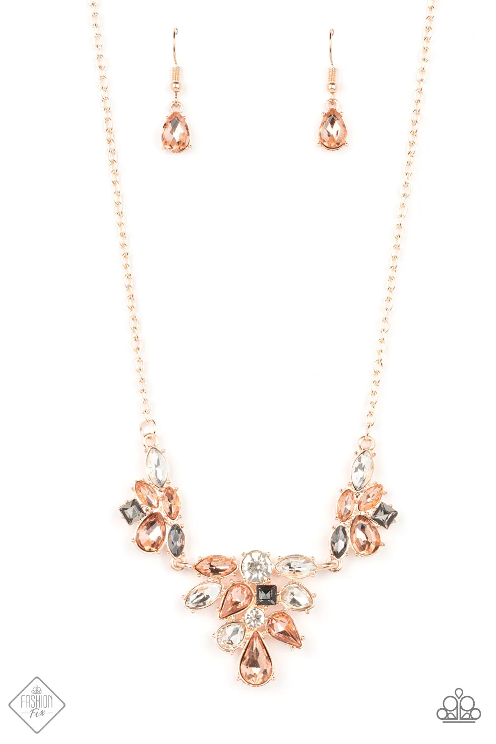 Open Door Jewelry - Completely Captivated - Rose Gold Necklace - Paparazzi Accessories