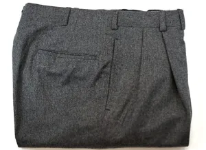 Oxxford Clothes- Gray Flannel Dress Trousers- Size 34