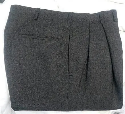 Oxxford Clothes- Gray Flannel Dress Trousers- Size 34