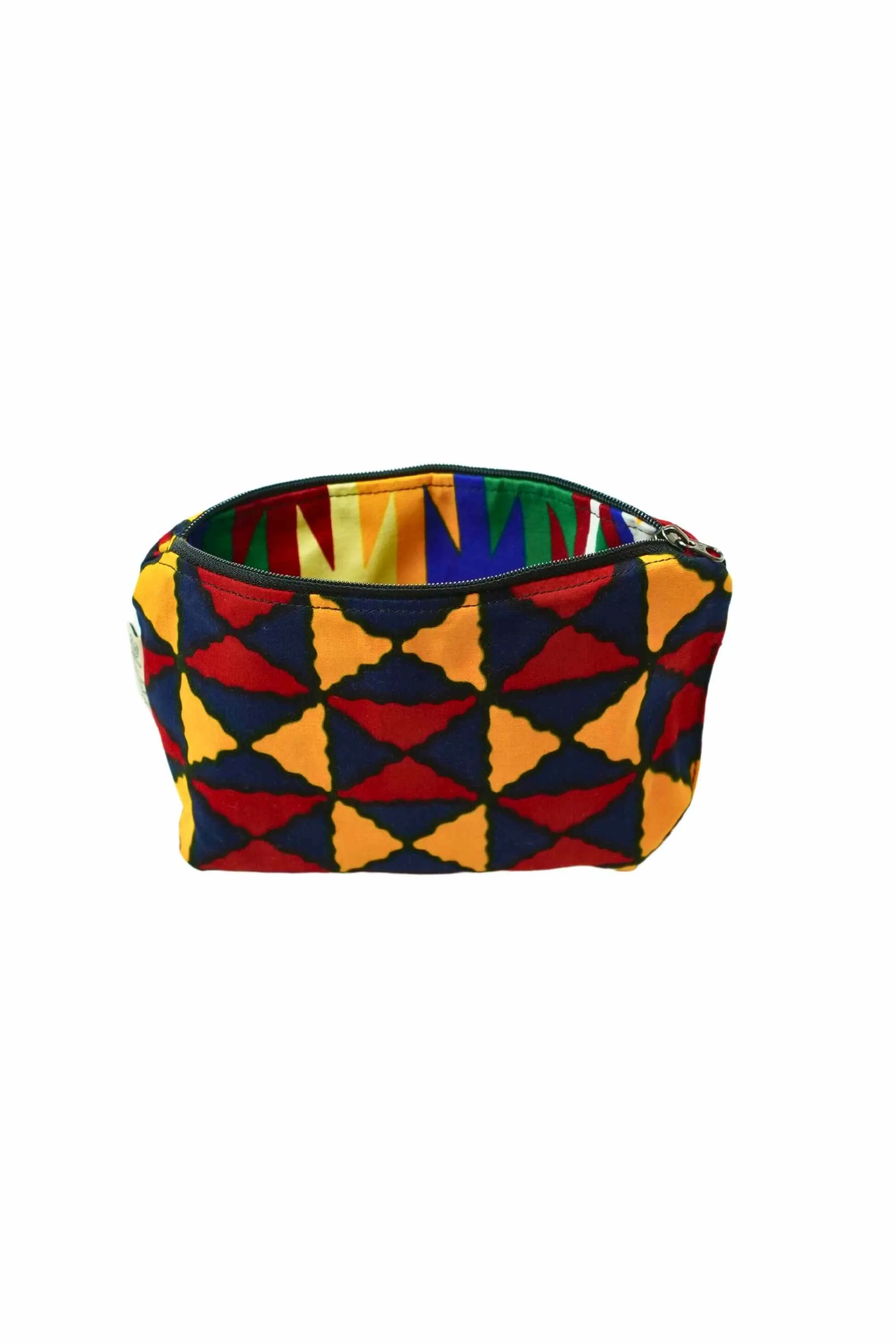 Paki Reversi Pouch Bag -  African Ankara Wax Cotton Print -16