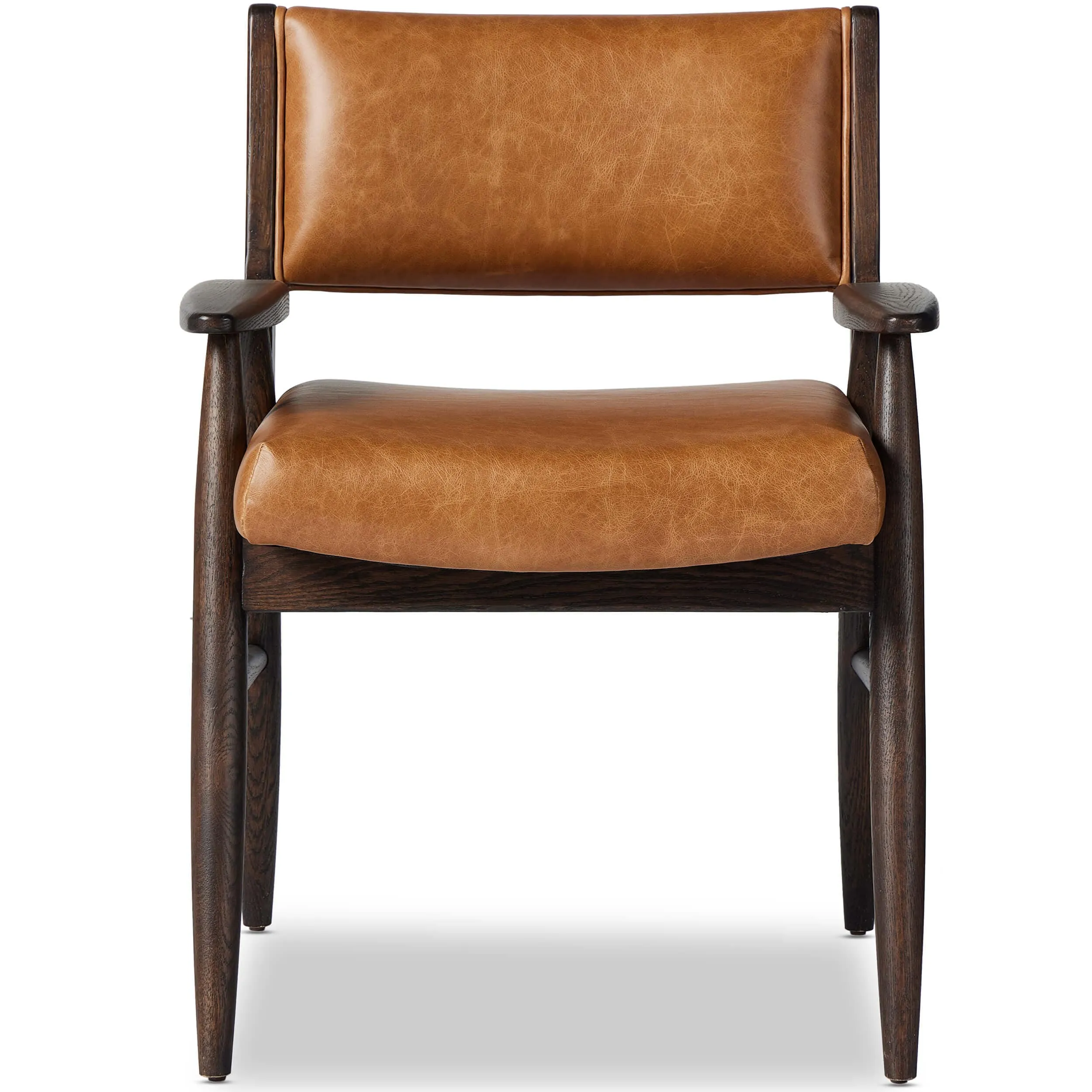 Papile Leather Dining Arm Chair, Sonoma Butterscotch