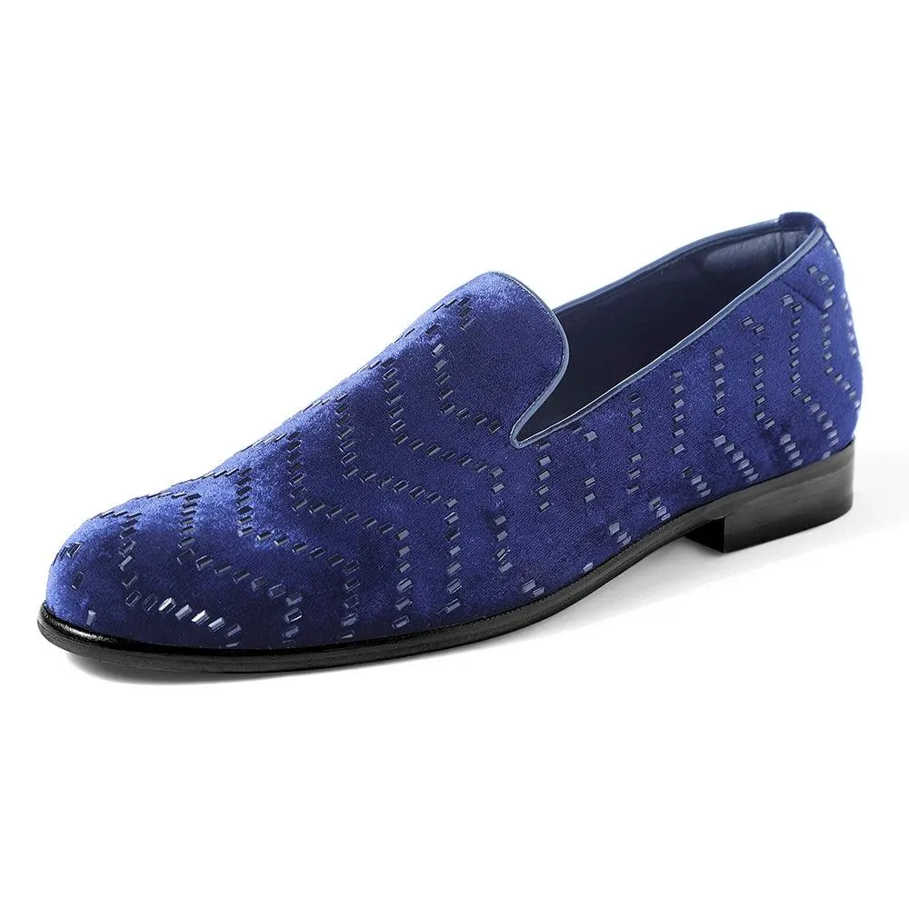 Pavone - Blue Velvet Cut-Dana Slip-On