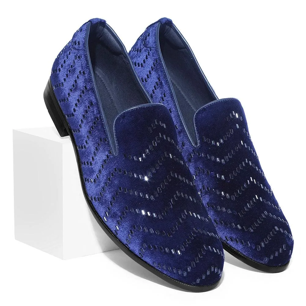 Pavone - Blue Velvet Cut-Dana Slip-On