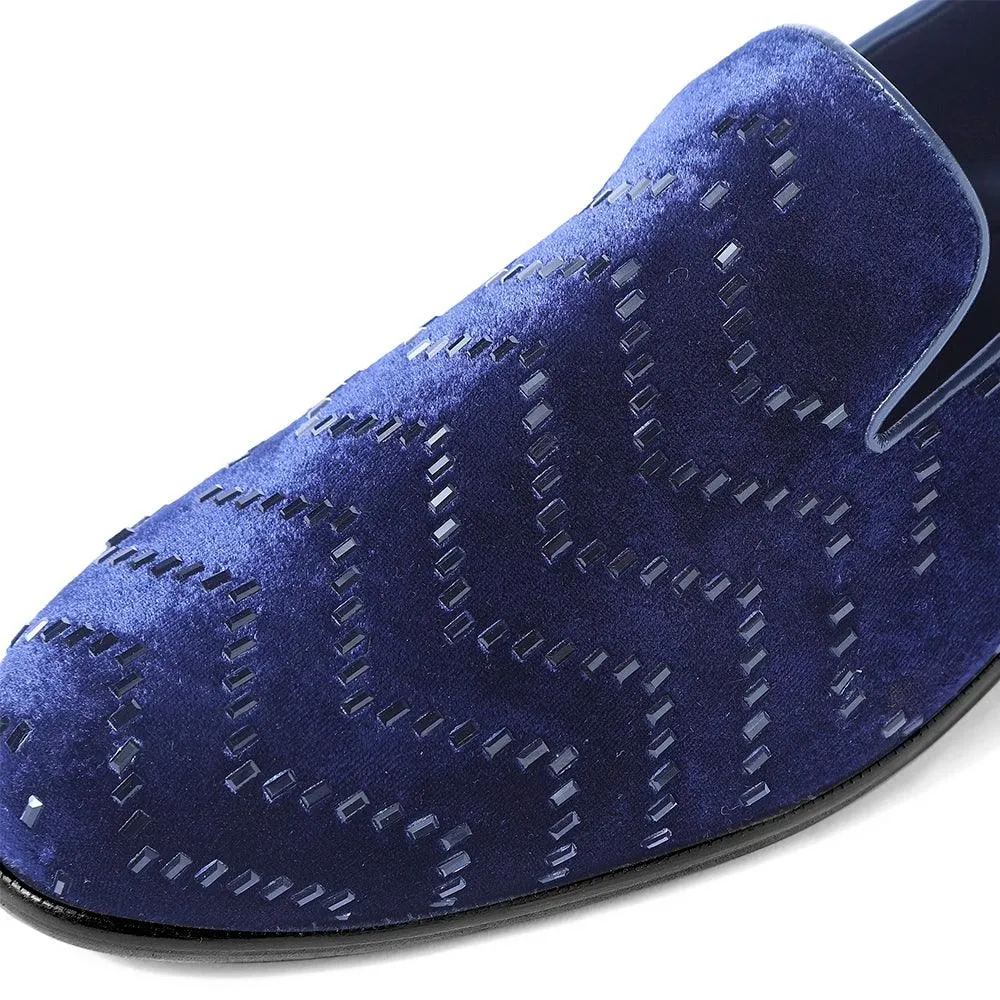 Pavone - Blue Velvet Cut-Dana Slip-On