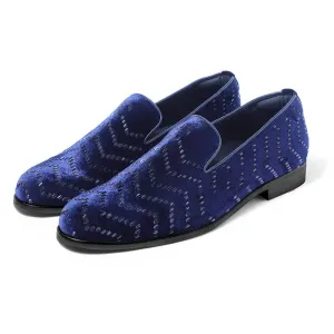 Pavone - Blue Velvet Cut-Dana Slip-On