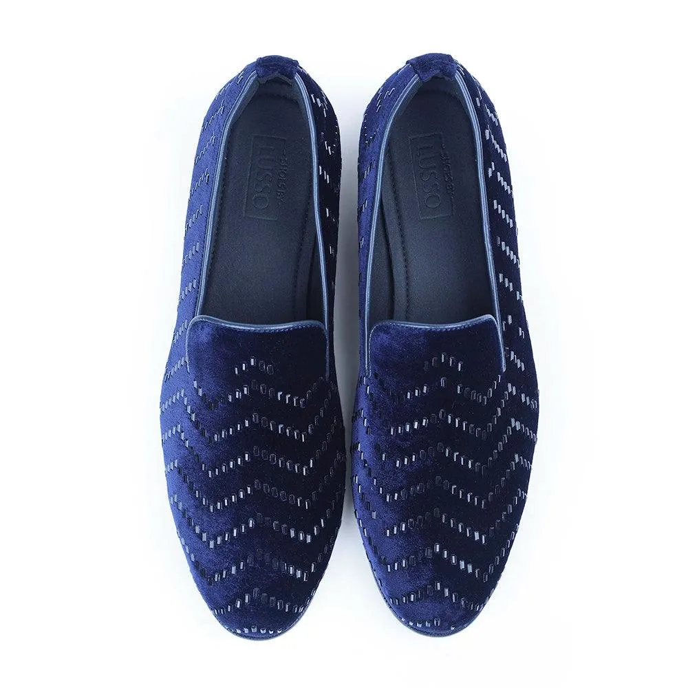 Pavone - Blue Velvet Cut-Dana Slip-On