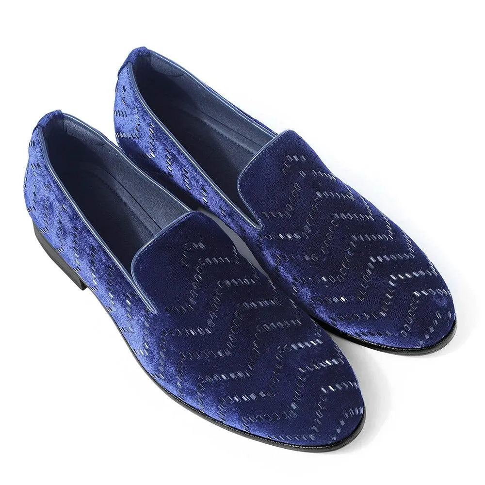 Pavone - Blue Velvet Cut-Dana Slip-On