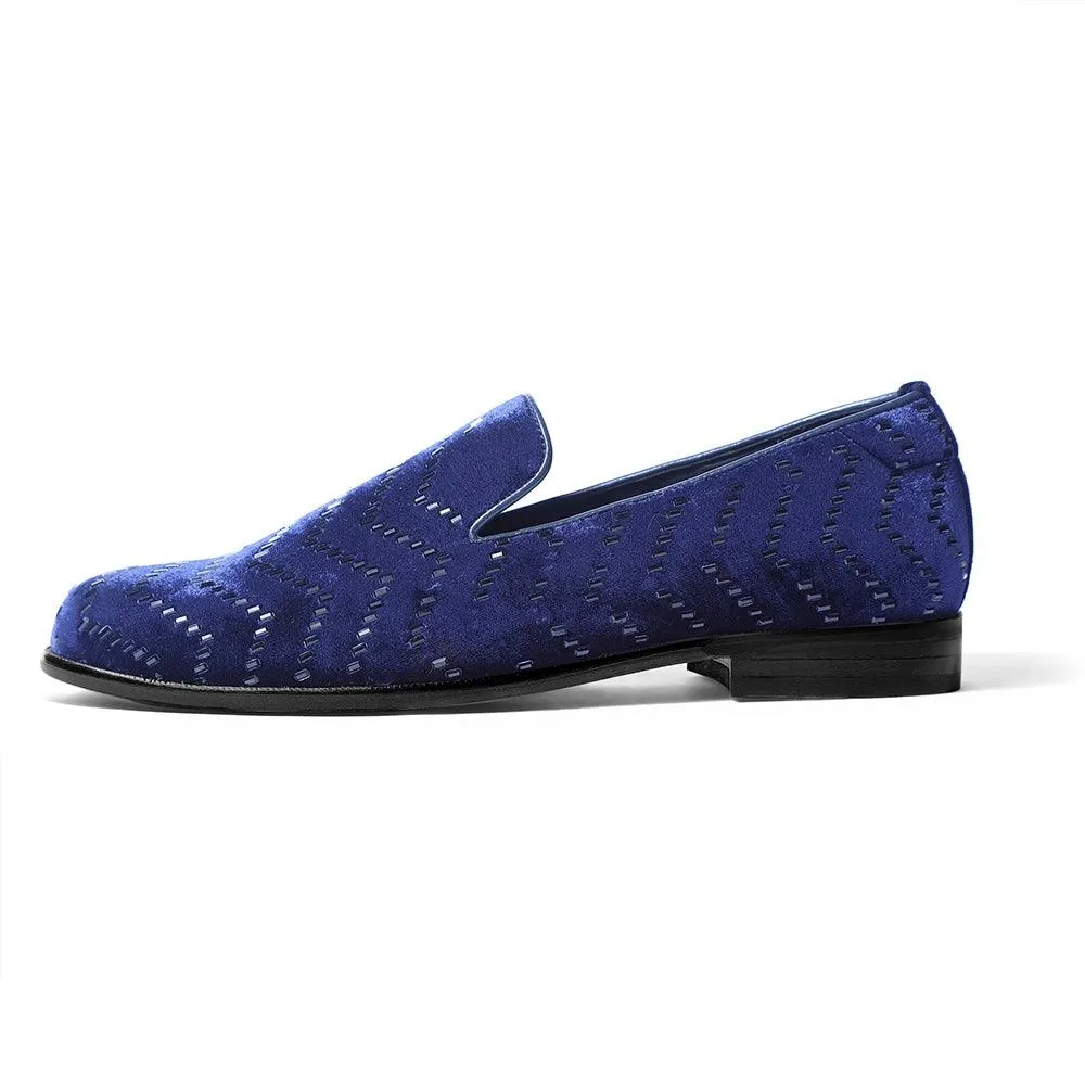 Pavone - Blue Velvet Cut-Dana Slip-On