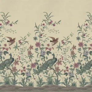 Peacock Toile Scene 1 Parchment