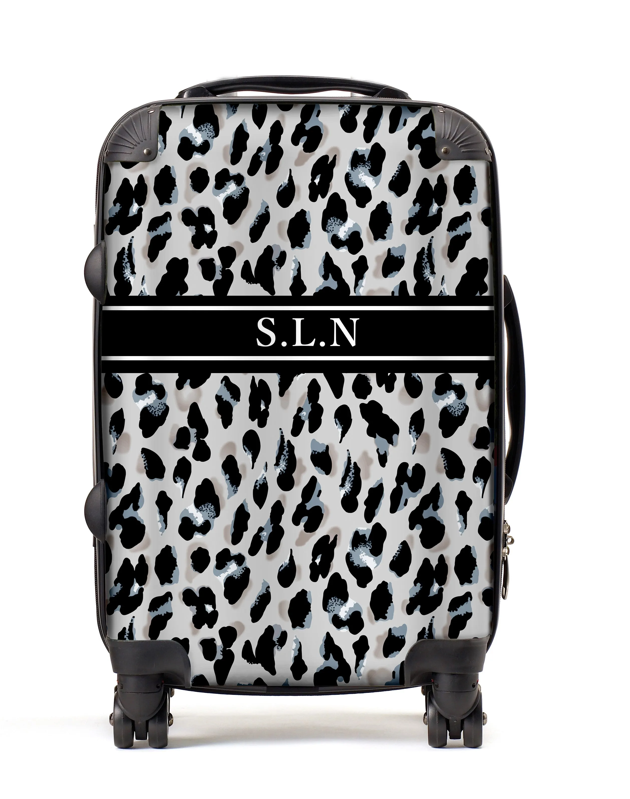 Personalised Suitcase | Leopard Print in Grey