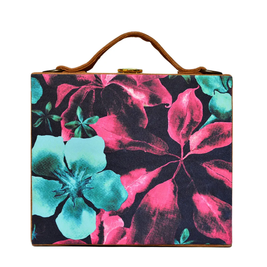 Pink-Blue Floral Suitcase Style