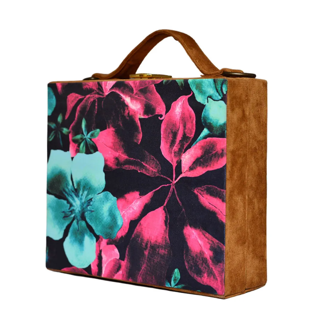 Pink-Blue Floral Suitcase Style