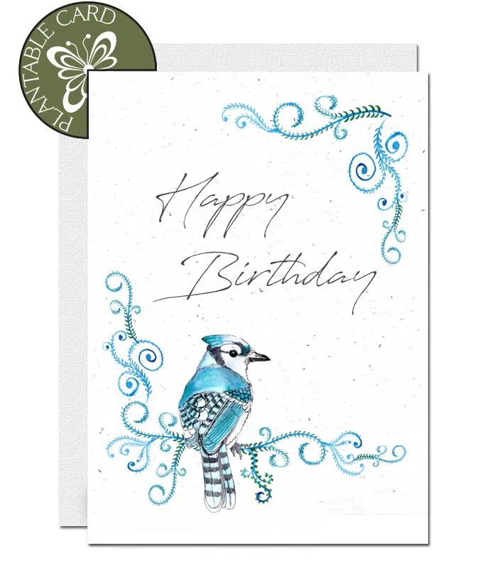 Plantable Birthday Card - Blue Bird