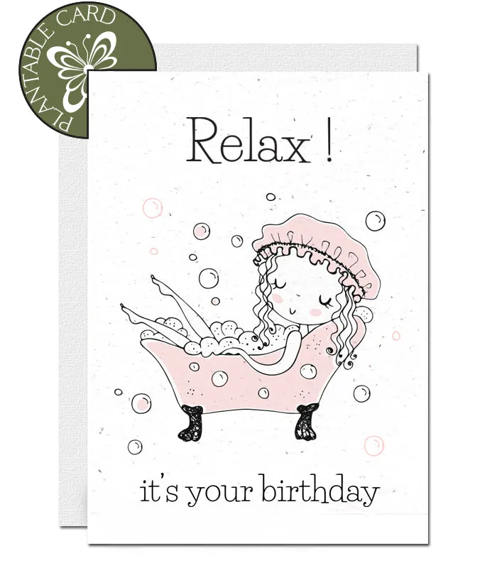 Plantable Birthday Card - Relax