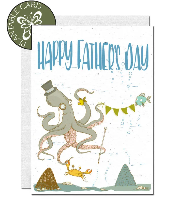 Plantable Father's Day Card - Octopus