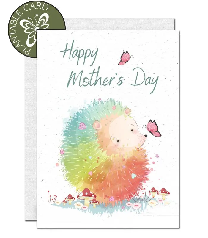 Plantable Mother's Day Card - Hedgehog