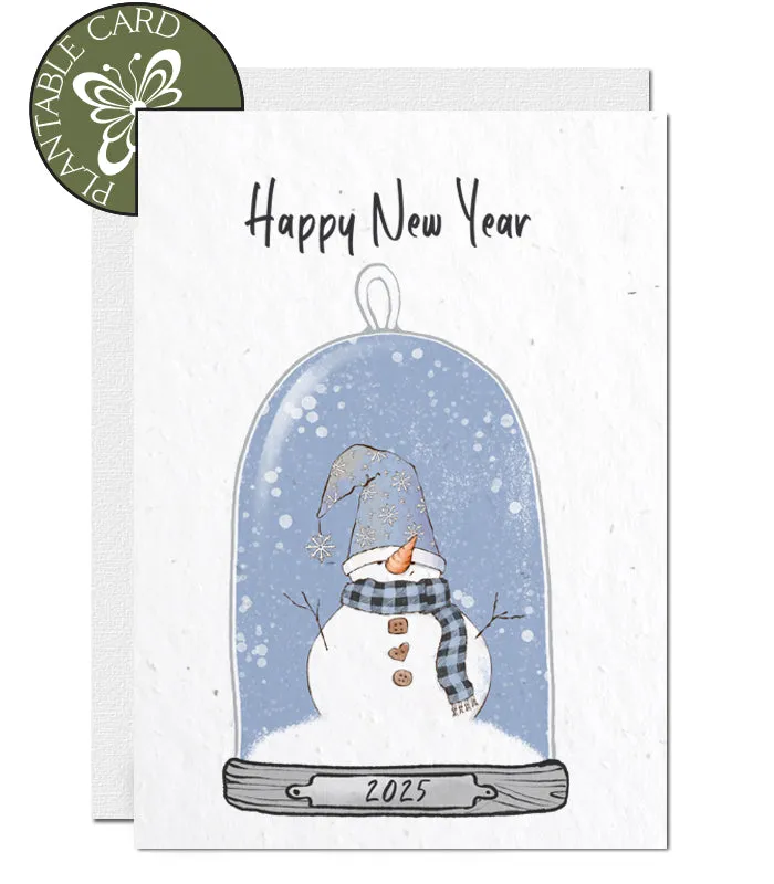 Plantable  New Year Card - Snow Globe