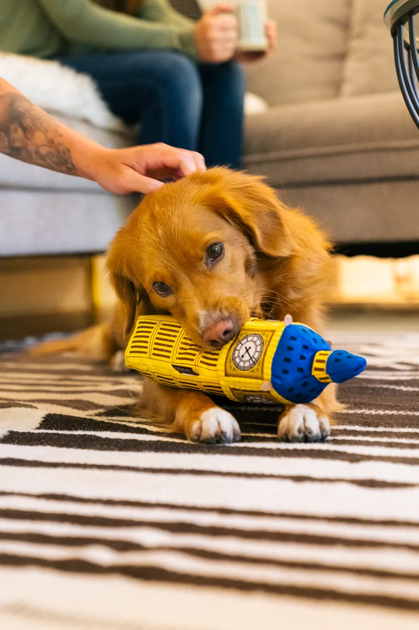 P.L.A.Y. Totally Touristy Squeaky Plush Dog toys, Big Ben