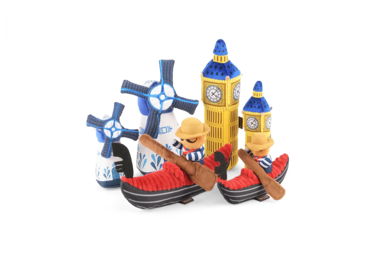 P.L.A.Y. Totally Touristy Squeaky Plush Dog toys, Big Ben