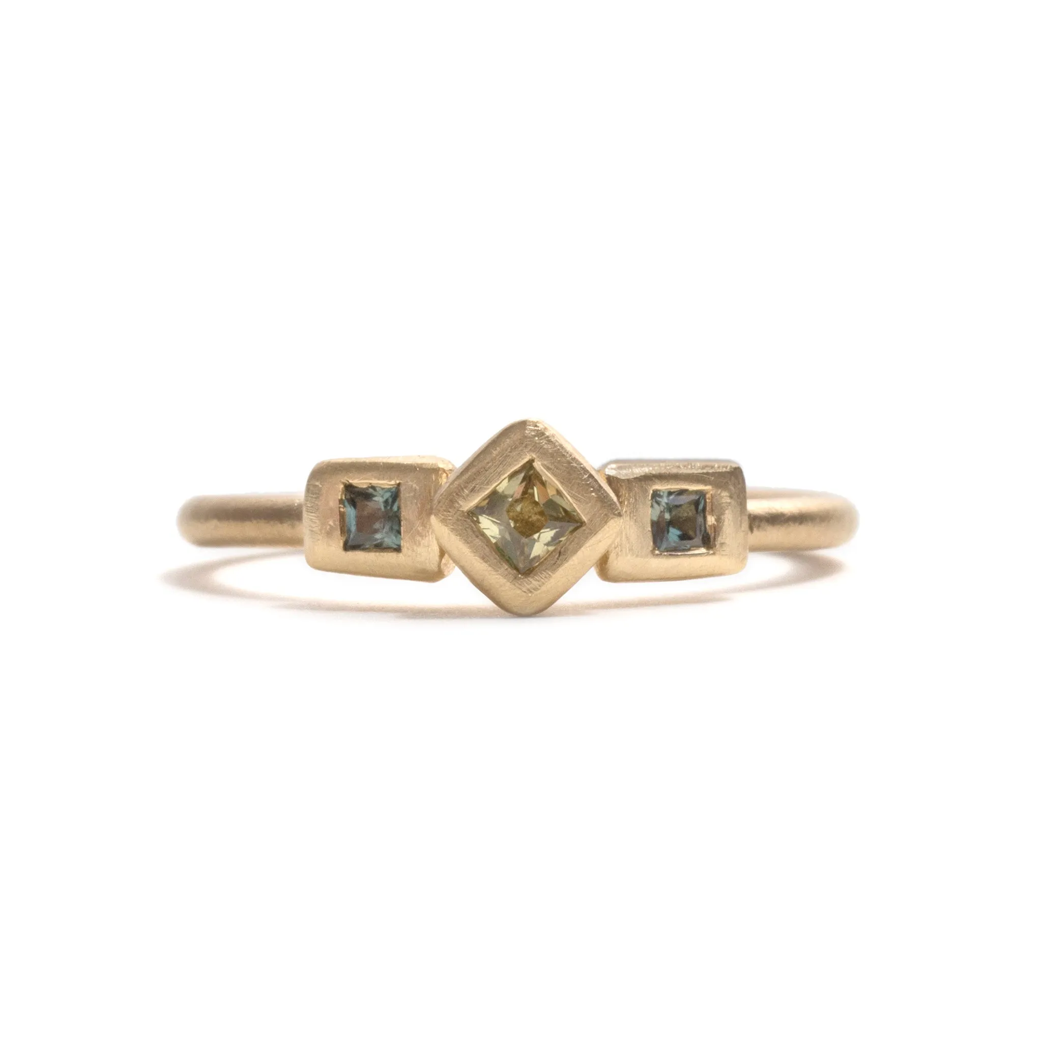 Princess Cut Sapphire Cluster Ring