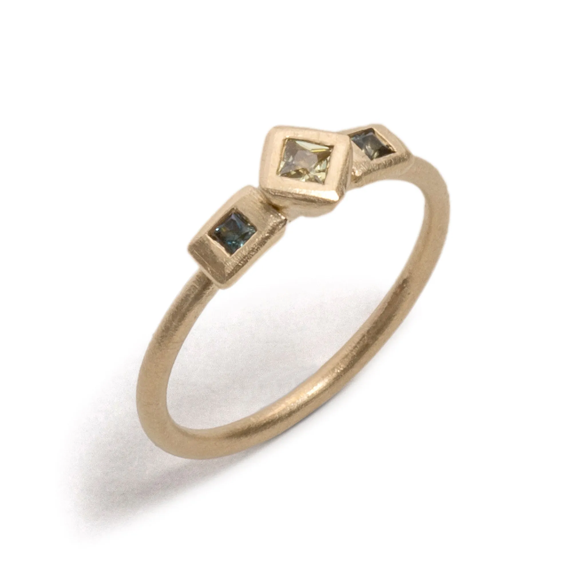 Princess Cut Sapphire Cluster Ring