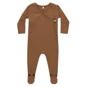 Quincy Mae - Organic Pointelle Wrap Footie - Cinnamon