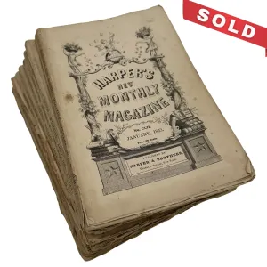 "Harper's New Monthly Magazine" — All 12 issues for the year 1863, with major Civil War news