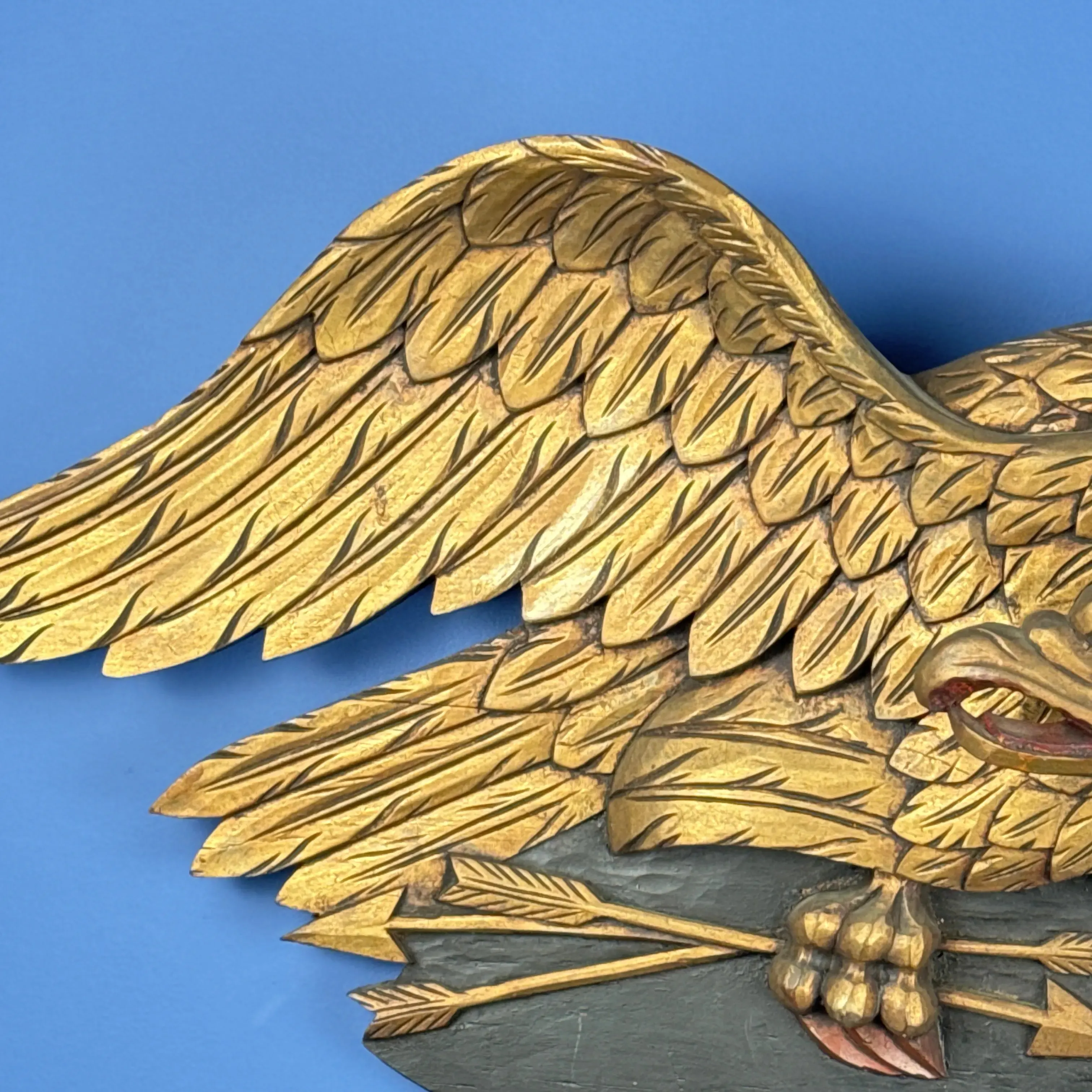 "Louisburg" Large Wooden Eagle — 44" wide —  in the style of John Haley Bellamy