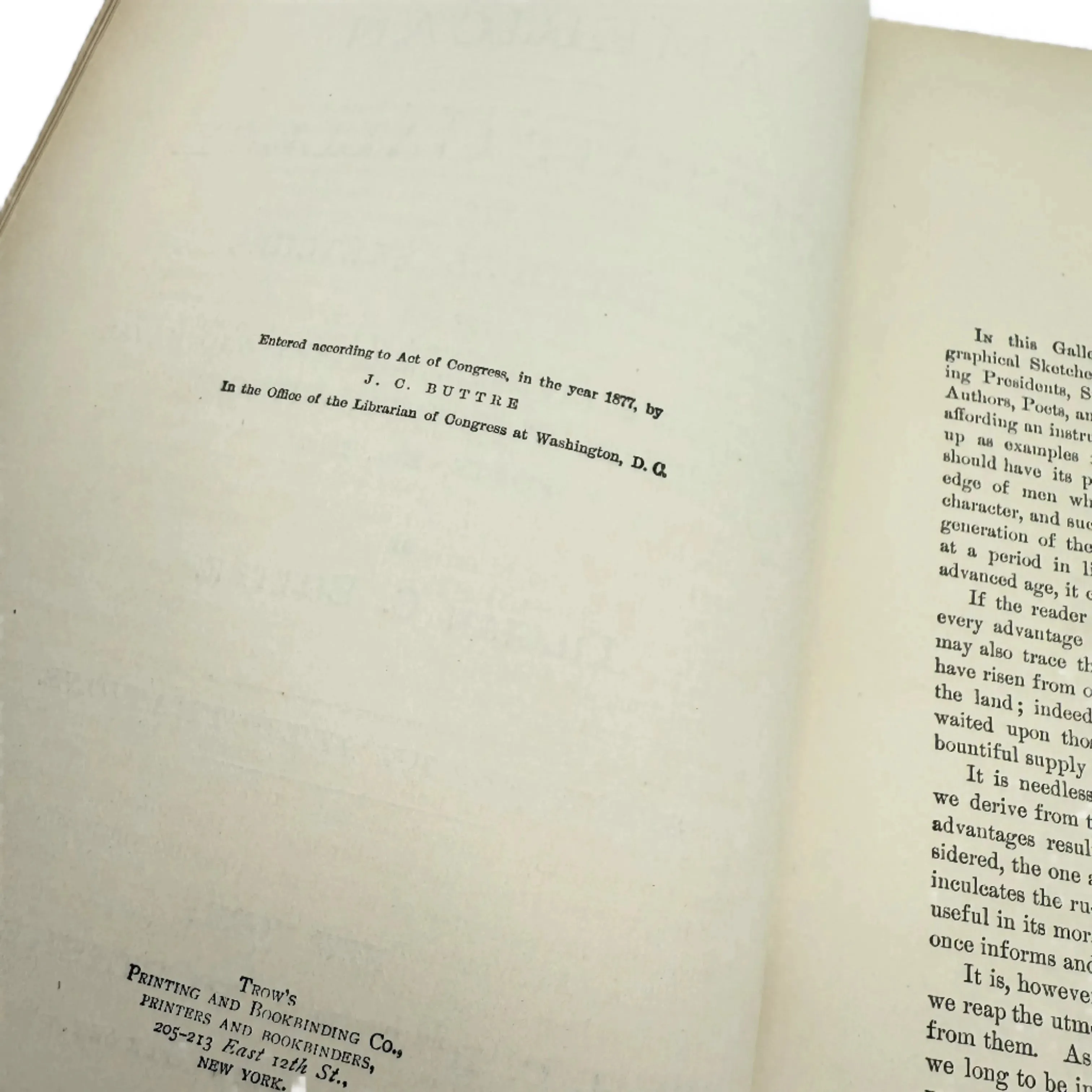 "The American Portrait Gallery with Biographical Sketches of Presidents, Statesmen, Military and Naval Heroes, Clergymen, Authors, Poets, etc." by Lillian C. Buttre — Two volume set — 1778