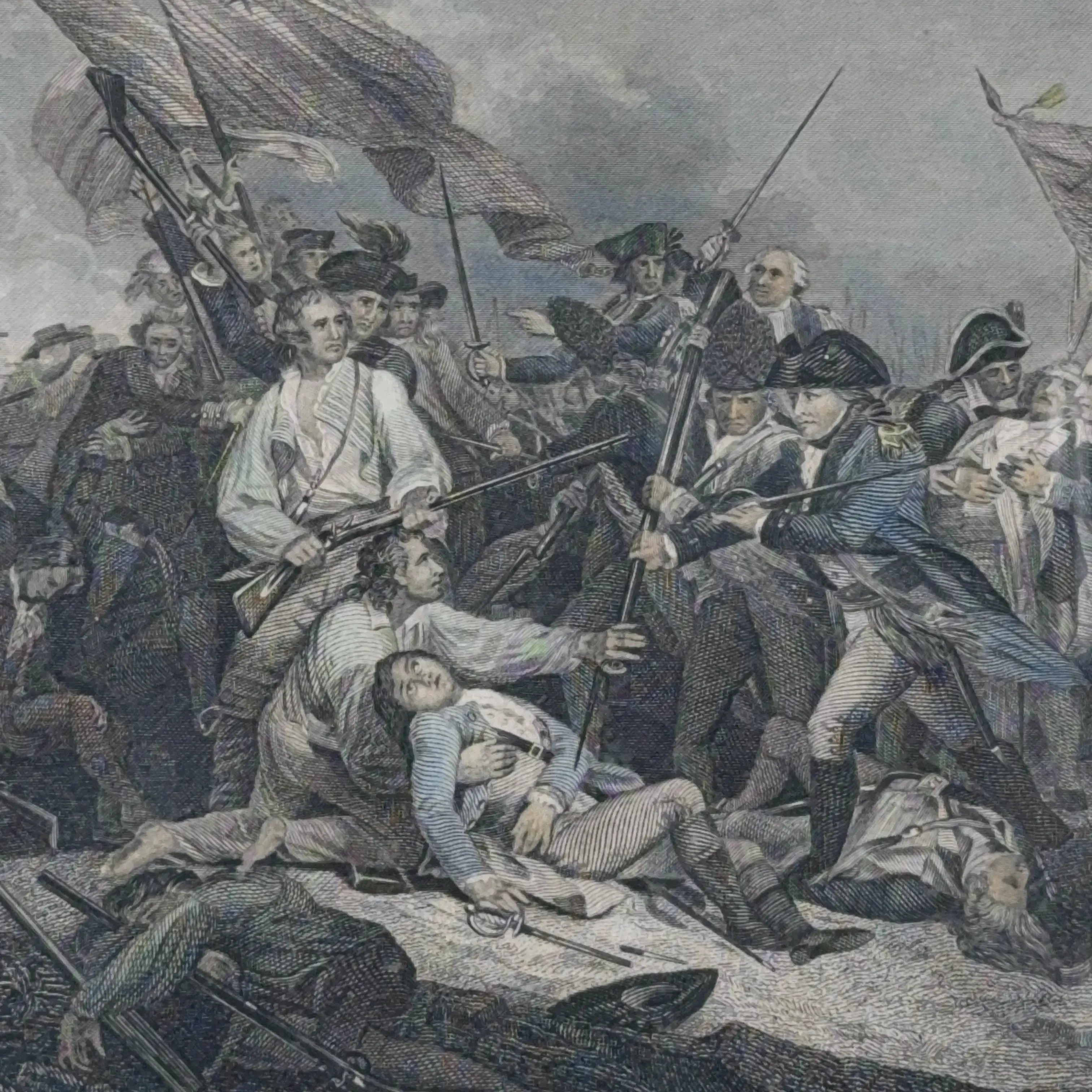 "The Death of General Warren at the Battle of Bunker's Hill, June 17, 1775" After John Trumbull — Framed print