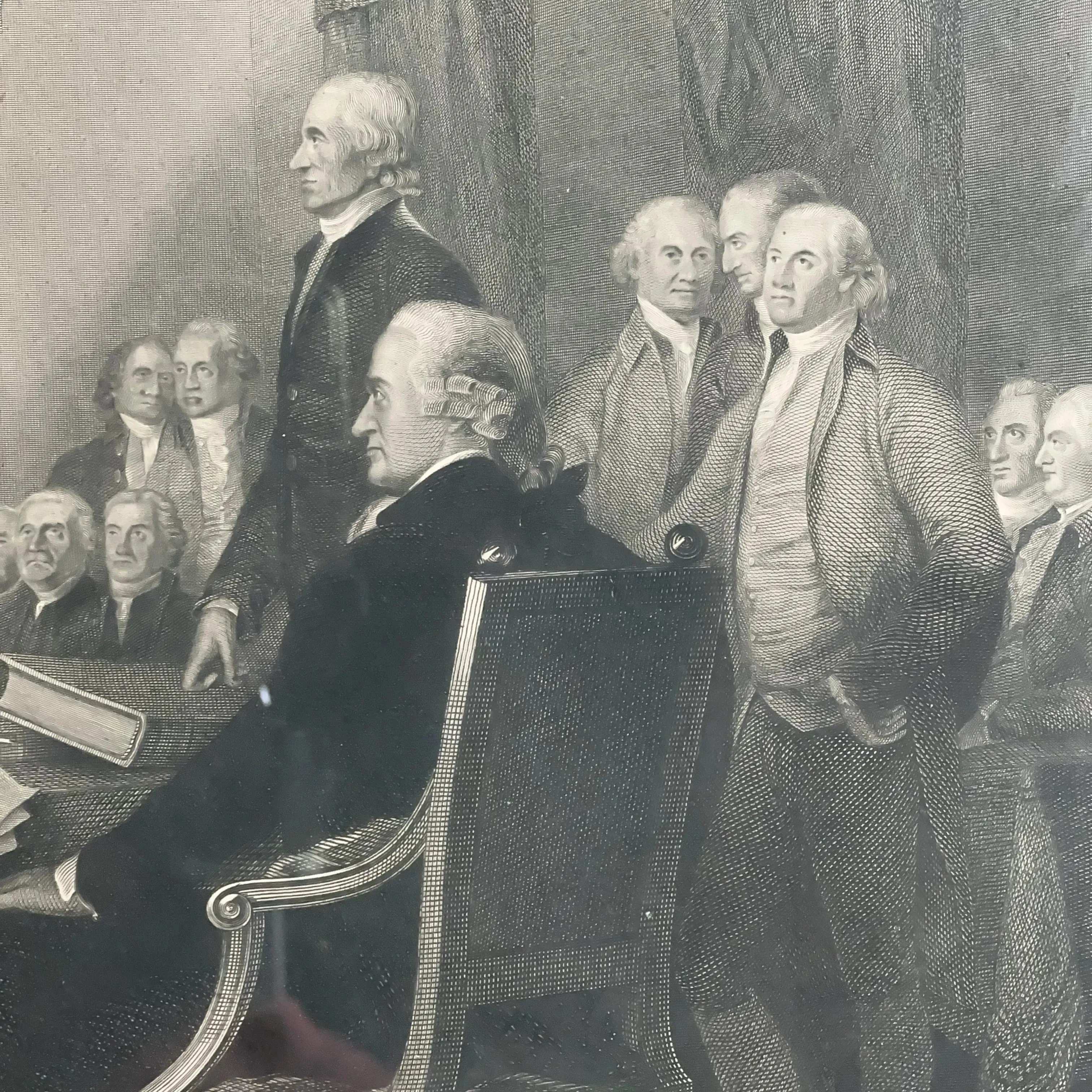 "The Declaration of Independence of the United States of America, July 4th, 1776" Engraving after Trumbull — Framed print