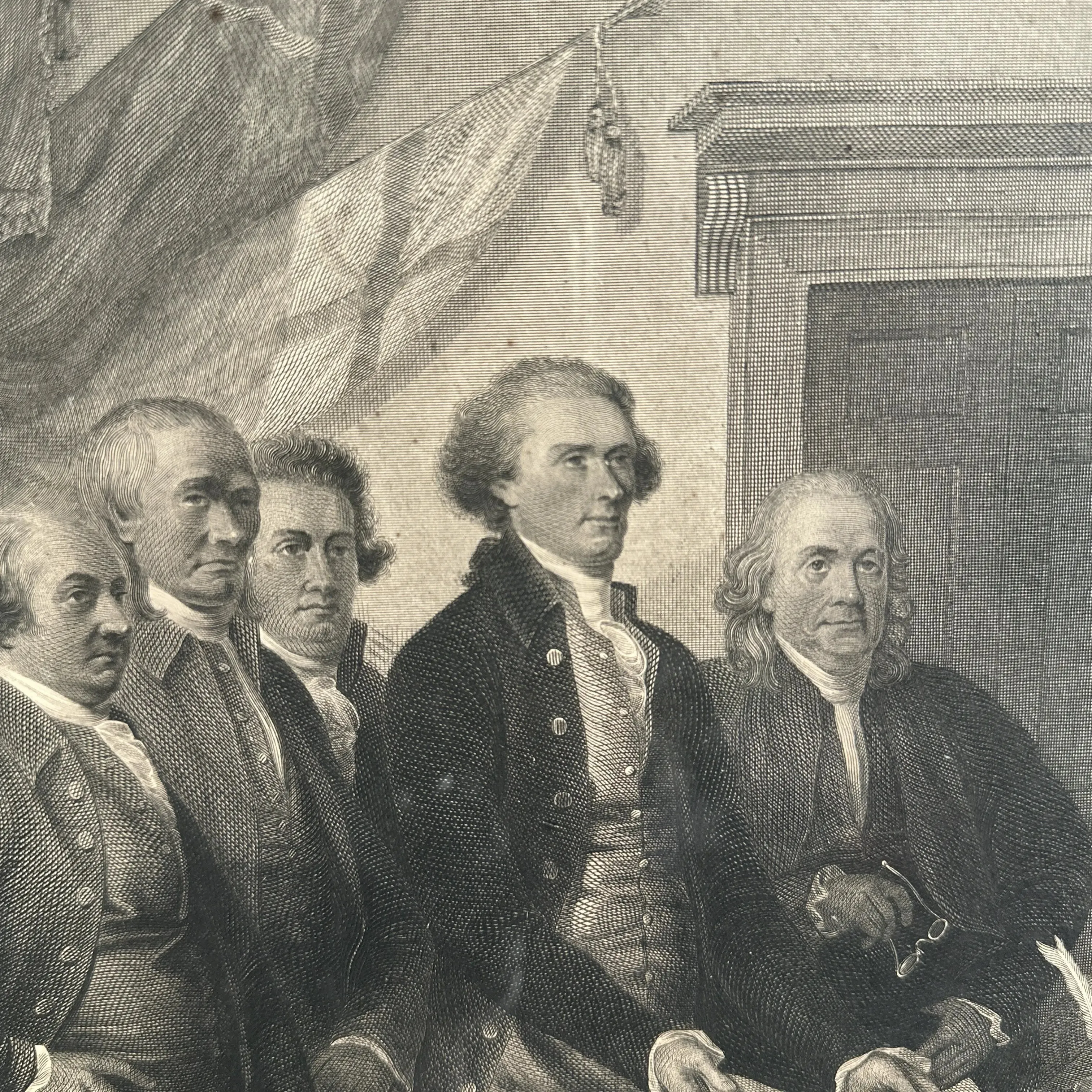 "The Declaration of Independence of the United States of America, July 4th, 1776" Engraving after Trumbull — Framed print