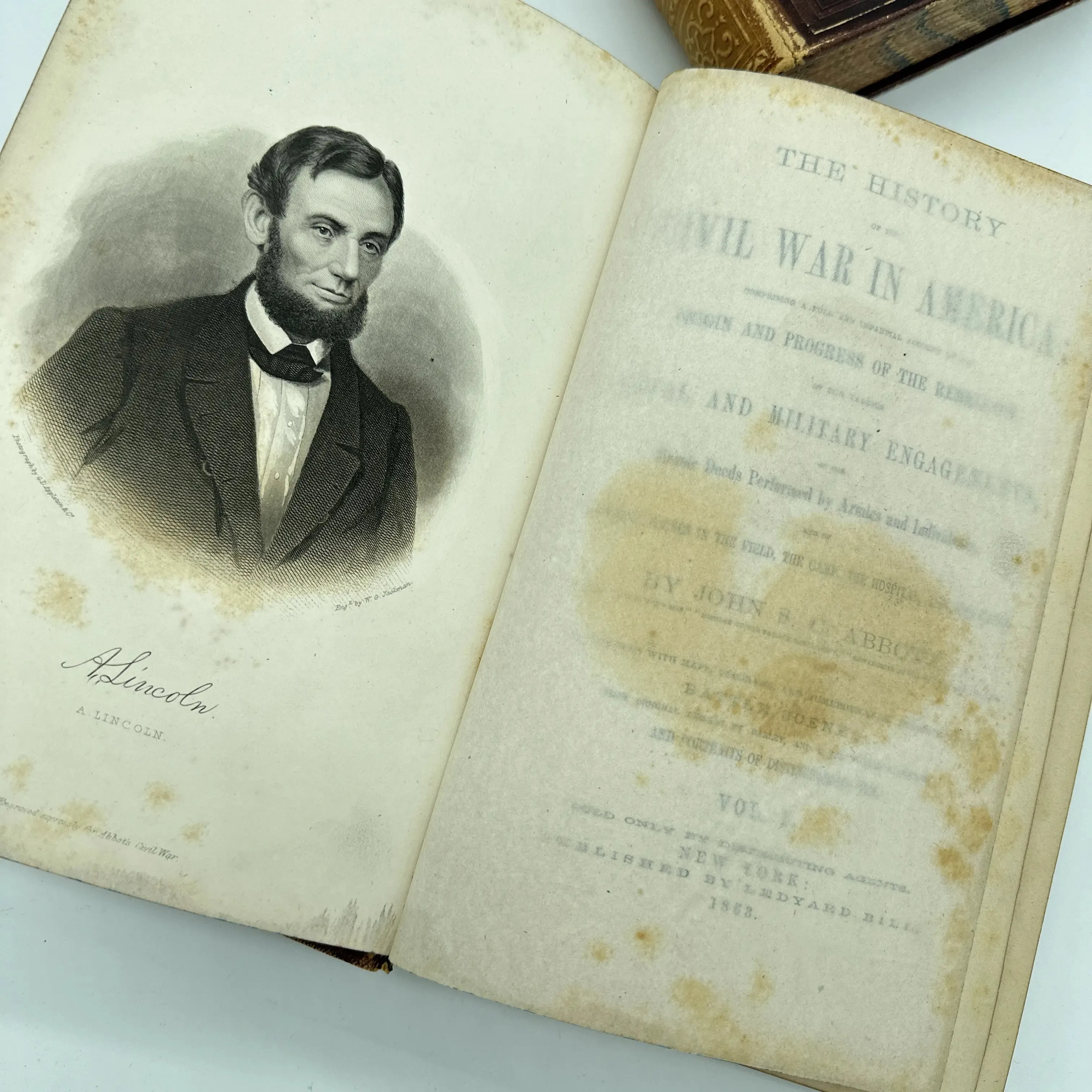 "The History of the Civil War in America" — First Edition — Volumes I (1863) and II (1866)