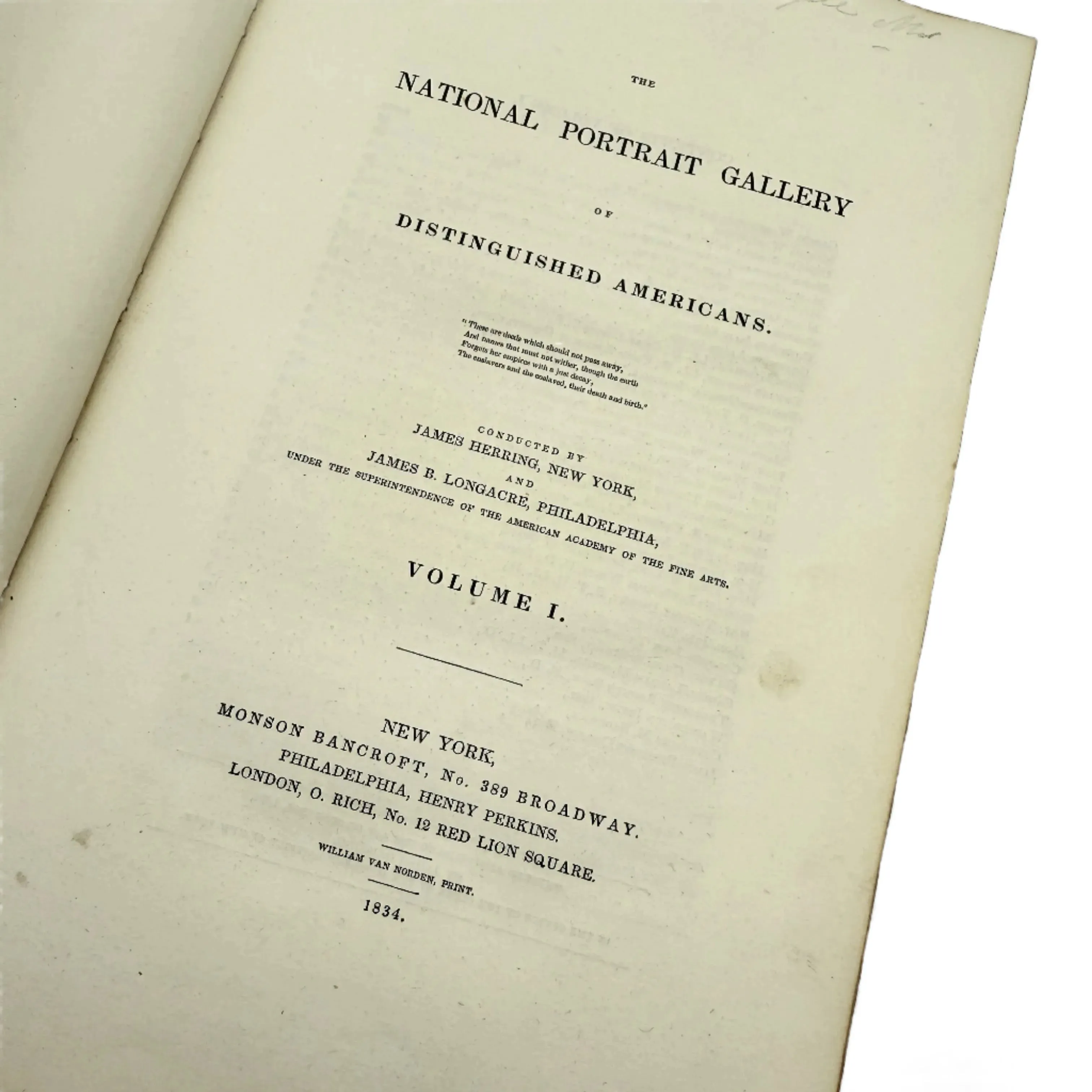 "The National Portrait Gallery of Distinguished Americans" by James Herring and James Barton Longacre — Two volume set