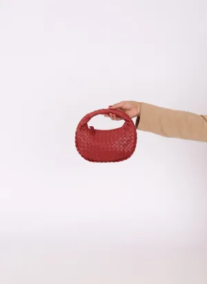 Rare Bottega Veneta Intrecciato Red Mini Hobo