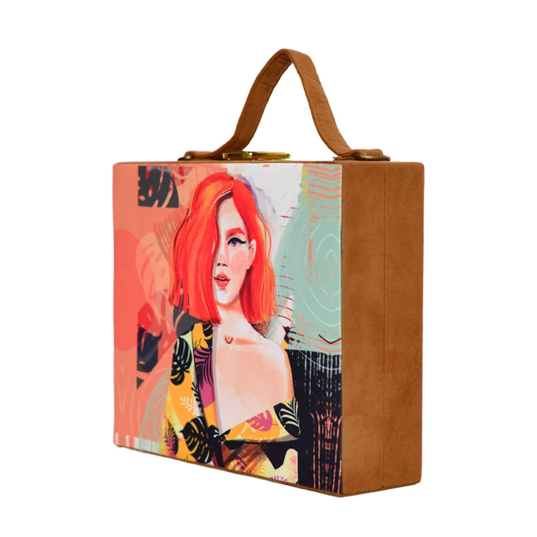 Red Hair Tropical Girl Clutch