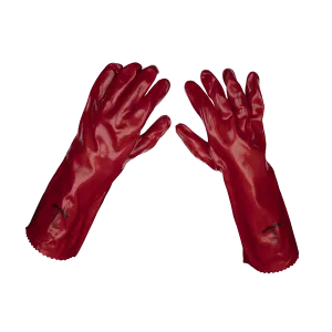 Red PVC Gauntlets 450mm - Pack of 120 Pairs