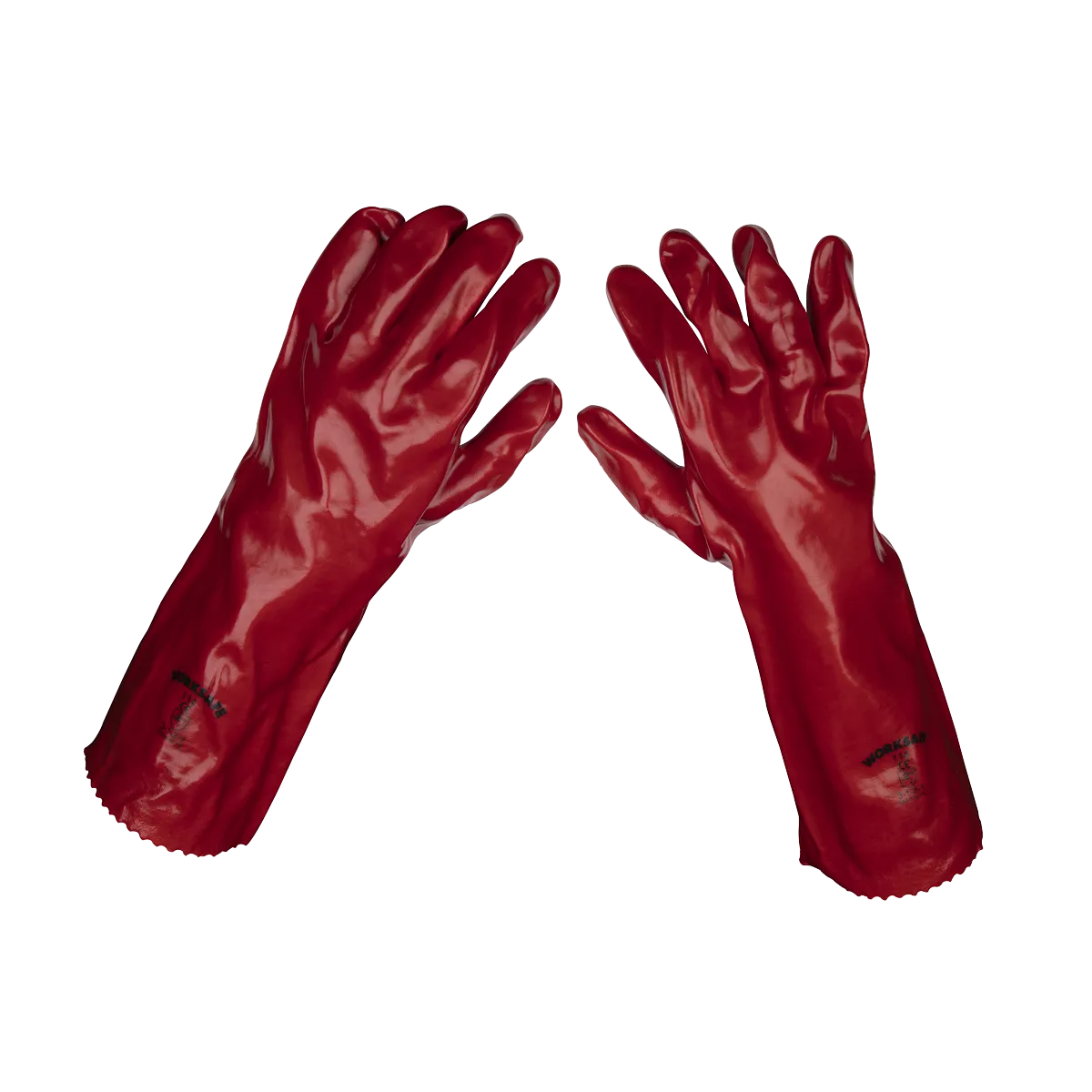 Red PVC Gauntlets 450mm - Pack of 120 Pairs