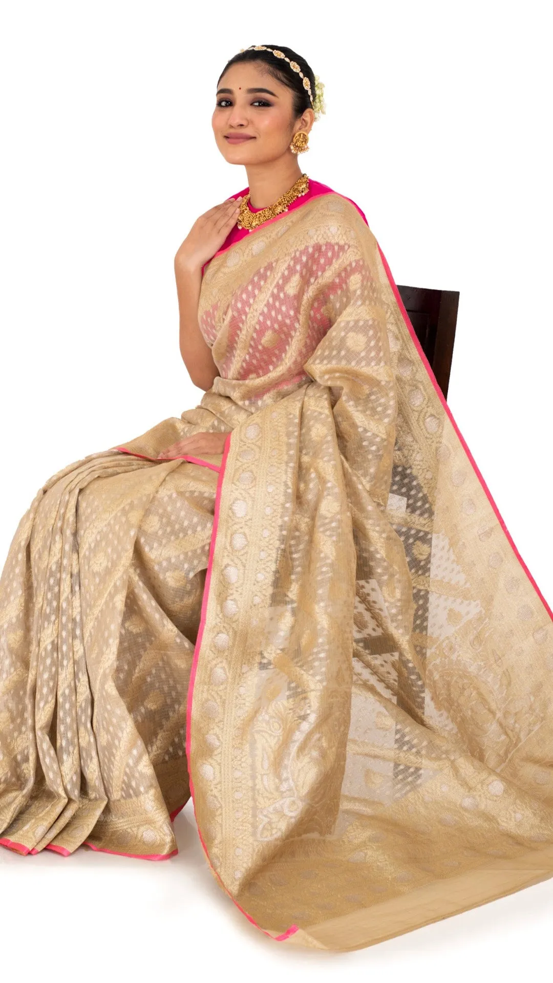 Regal Golden Tissue Kota Saree